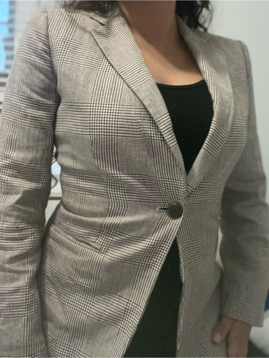 Giorgio Armani Brown & Cream Houndstooth Jacket